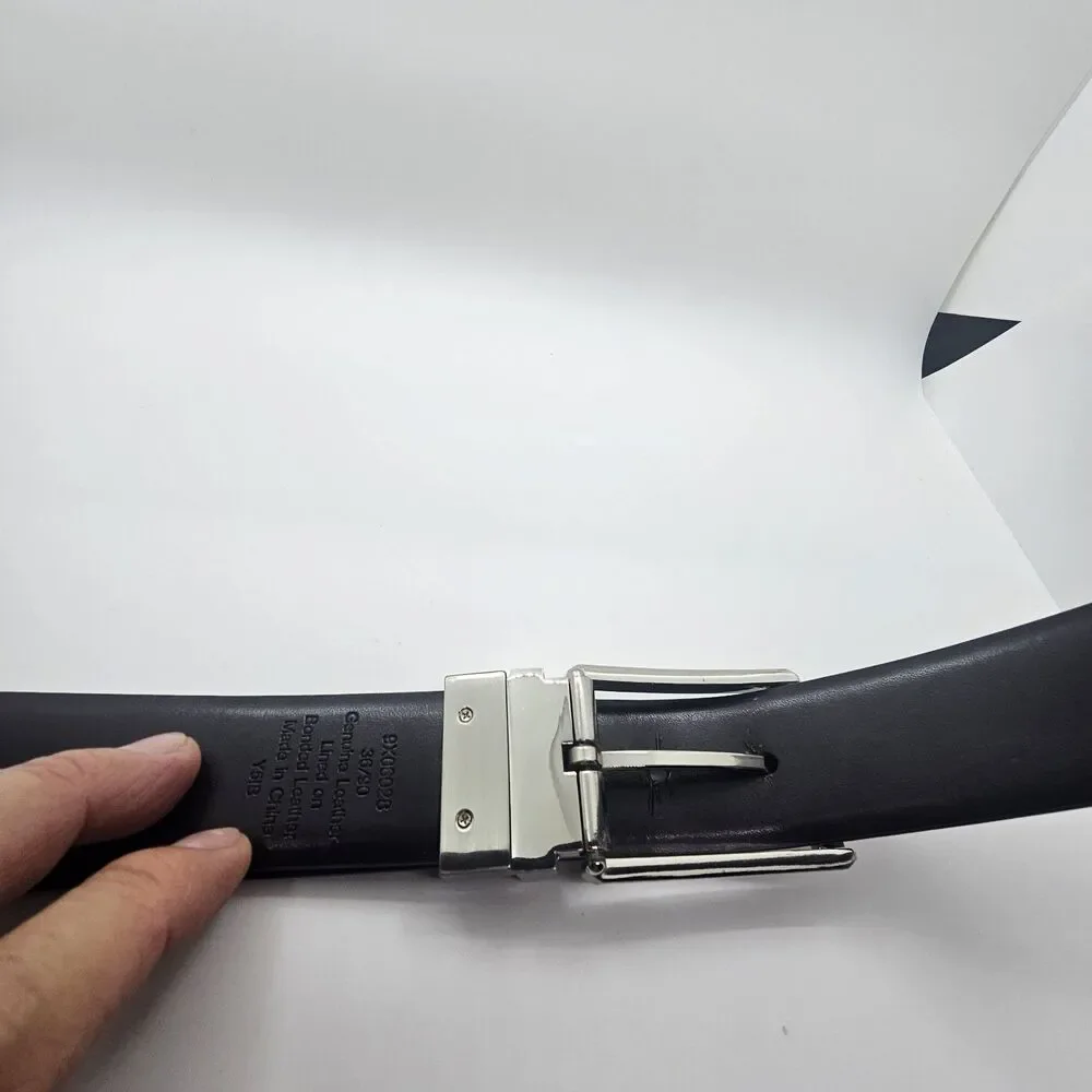 Black and dark brown switchable  classic belt size 36